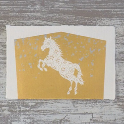 オーダー　202６年　干支　「午」　純金箔押し　和紙製ポストカード　 3枚目の画像