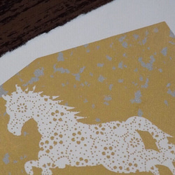 オーダー　202６年　干支　「午」　純金箔押し　和紙製ポストカード　 7枚目の画像