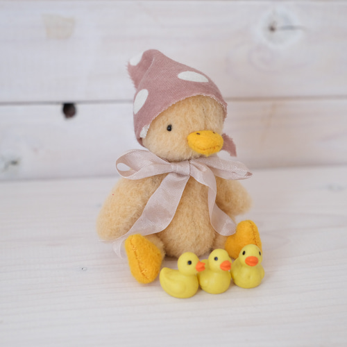 あひるのぬいぐるみ 水玉ピンクちゃん テディベア あひる ぬいぐるみ