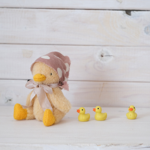 あひるのぬいぐるみ 水玉ピンクちゃん テディベア あひる ぬいぐるみ