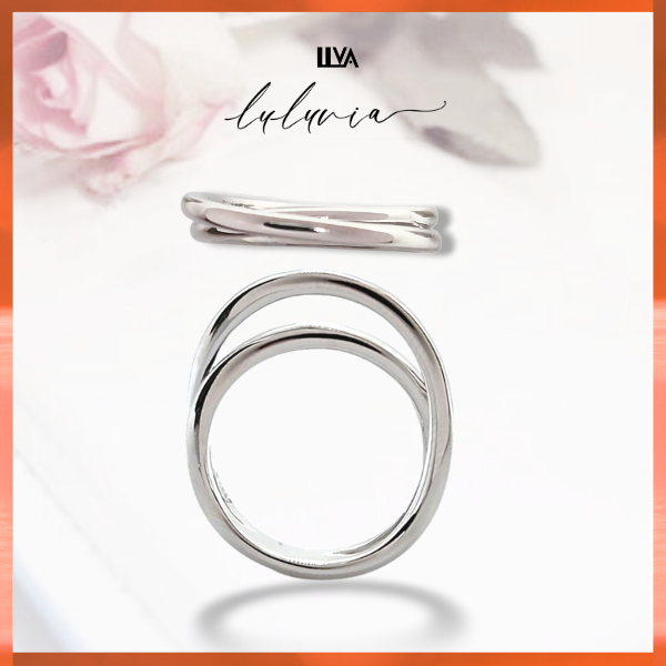 立体インフィニティシルバーリング・交差する2連指輪・luluvia(ルルヴィア)SV925・新作・RL026-01