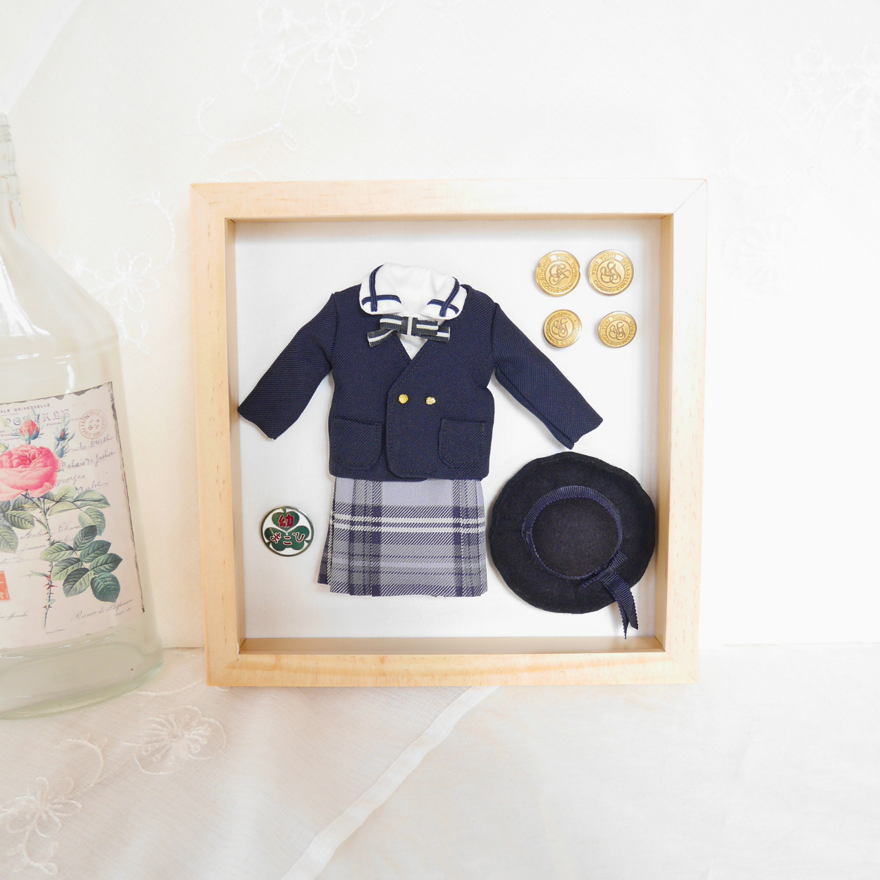 制服 ミニチュア リメイク 帽子 思い出 収納オーダー 卒業記念 メモリアル 学生服 高校生 中学生 小学生 幼稚園