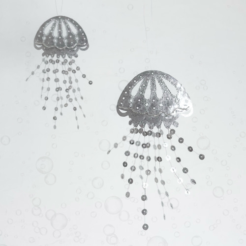 ☆オーナメントガラス 水泡 クラゲデザイン 置物 2個セット a0410