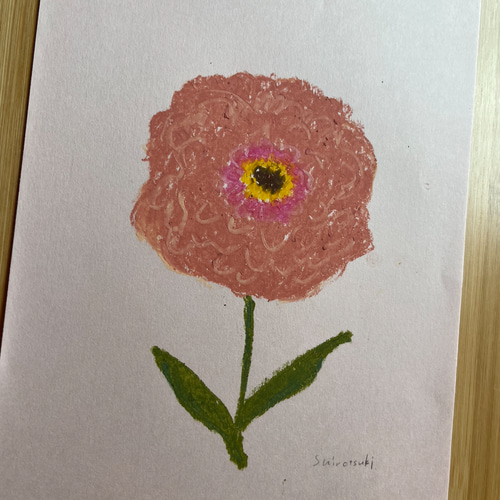 原画】花の絵ーくすみピンクのお花 絵画 crystal empty 通販 19612725