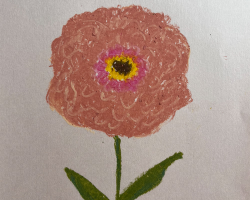 原画】花の絵ーくすみピンクのお花 絵画 crystal empty 通販 19612725