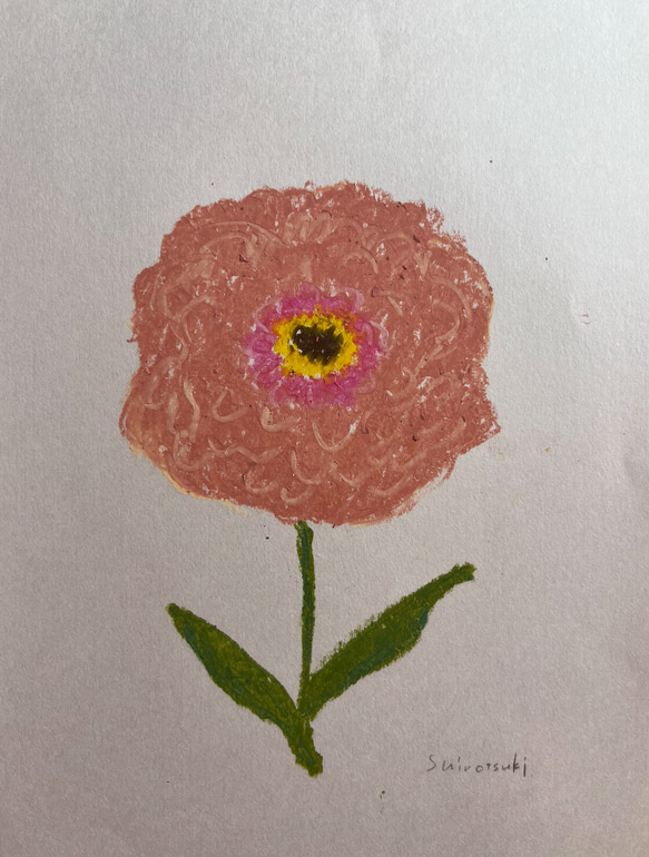 原画】花の絵ーくすみピンクのお花 絵画 crystal empty 通販 19612725