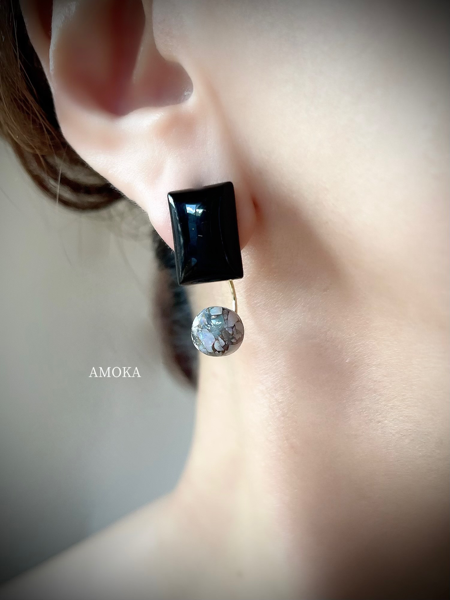 〈2wayが魅力〉Shadow Dance（シャドウ ダンス）　コッパーオパール×ブラックオニキス