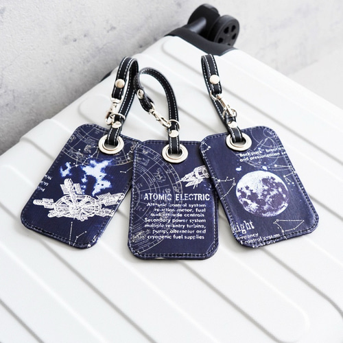 月と衛星 「宇宙旅行」ラゲッジタグ（3種）バッグチャーム ネームタグ