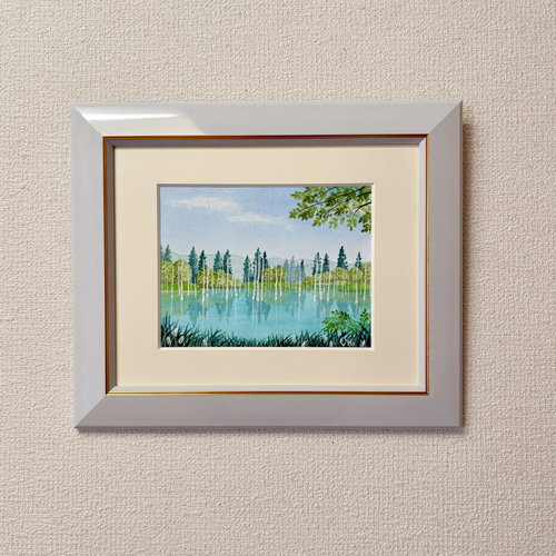 油絵 ラベンダー咲く丘(美瑛)SM アクリル画 原画 「ラベンダー畑14