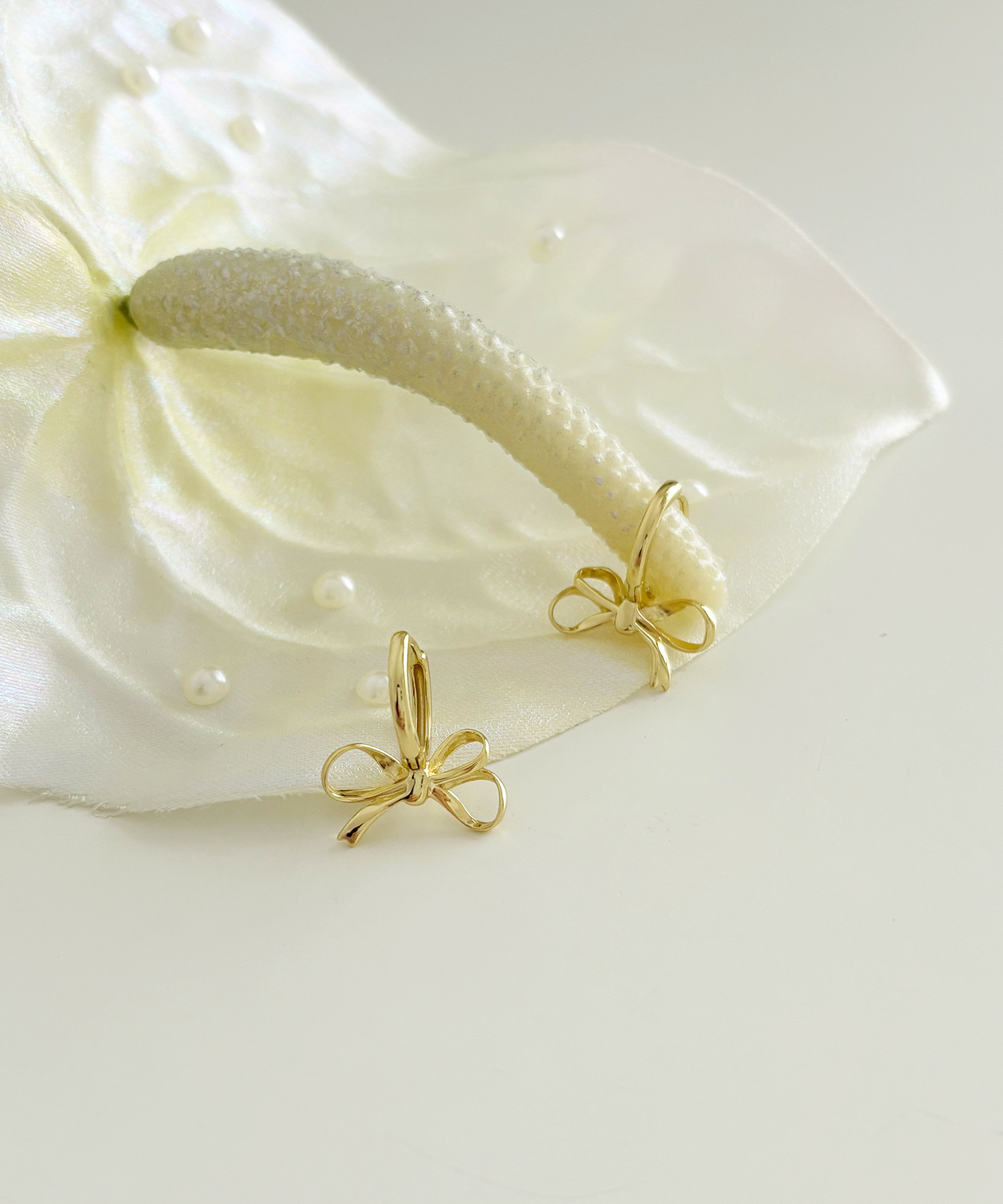 大人可愛い リボン フープ ピアス silver925 ゴールド お呼ばれ リボンモチーフ シルバー925 プレゼント