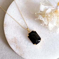 【浄化済み】14KGP モリオンネックレス 40〜45cm 天然石 13×18mm ネックレスチェーン変更可能 4枚目の画像