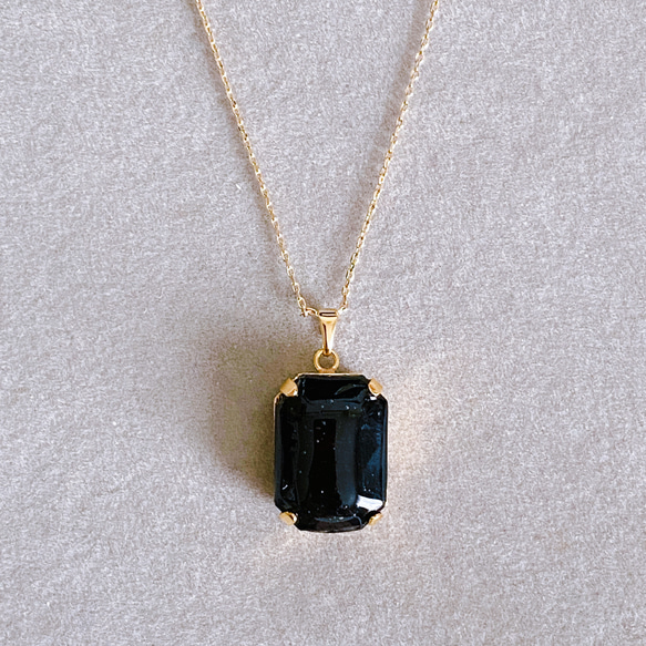 【浄化済み】14KGP モリオンネックレス 40〜45cm 天然石 13×18mm ネックレスチェーン変更可能 1枚目の画像