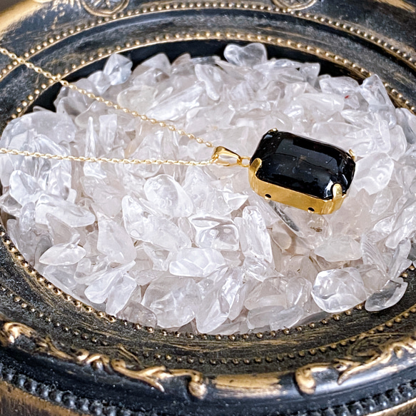 【浄化済み】14KGP モリオンネックレス 40〜45cm 天然石 13×18mm ネックレスチェーン変更可能 3枚目の画像