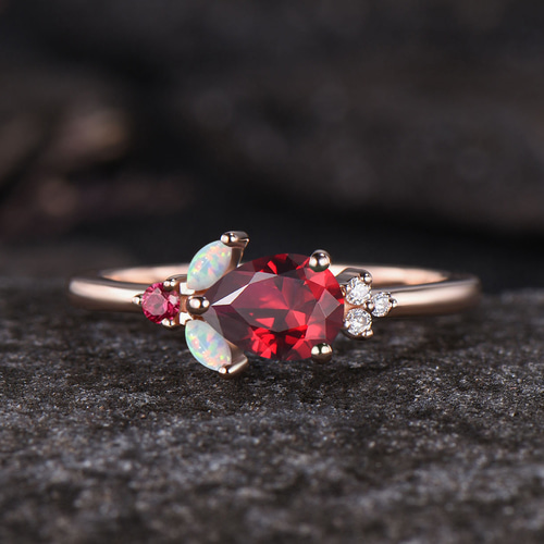 18金 ダイヤ ルビー サファイア デザインリング 太め 18金 ダイヤ ルビー サファイア デザインリング 太め ビズー公式