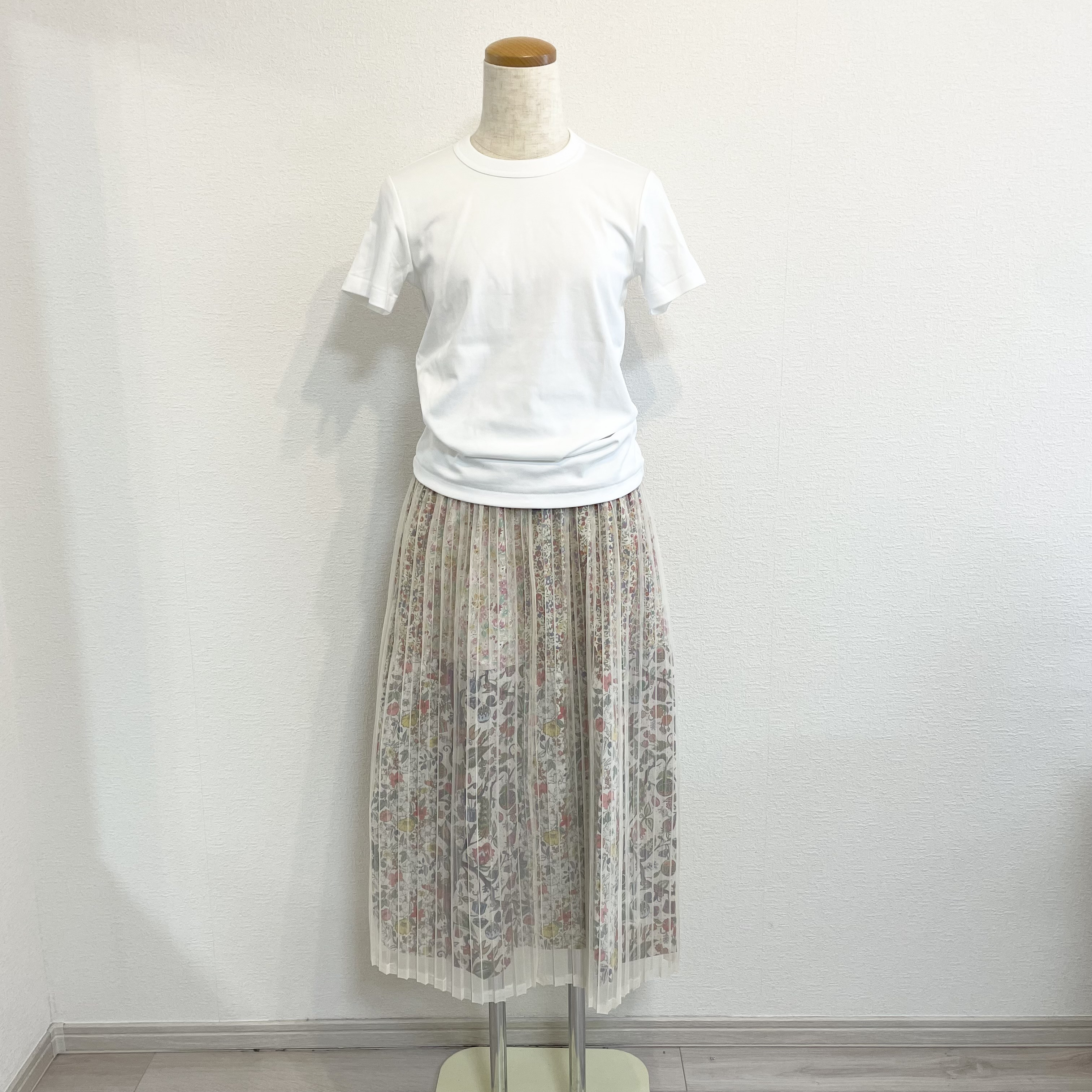 リバティ生地＊チュール仕上げのパッチワークスカート