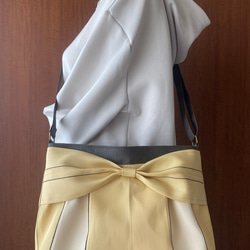 受注生産】倉敷畳縁シンプルリボンショルダーバッグ(ラベンダー