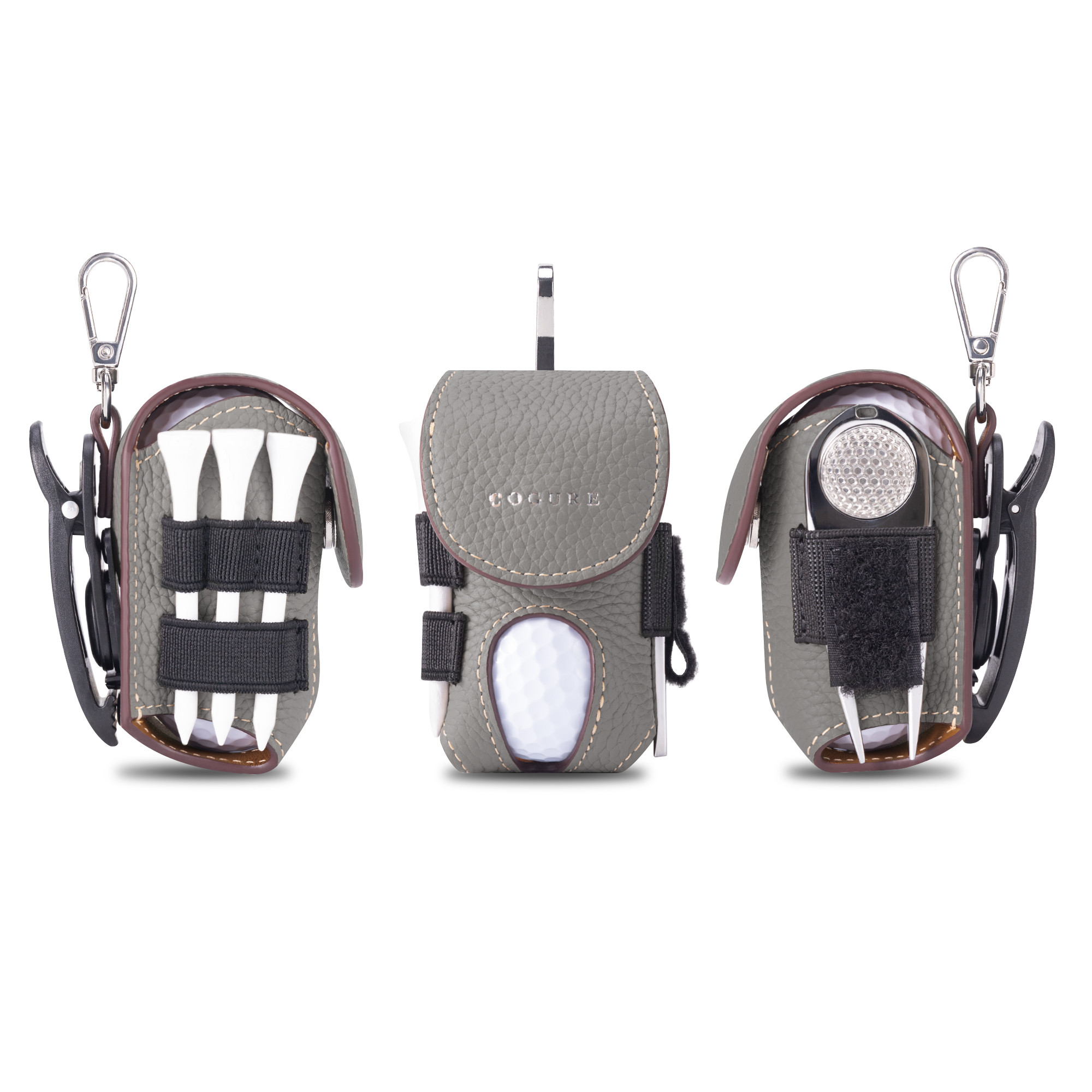 ゴルフボールケース ホローボール/ティー/グリーンフォーク付き ８色 左腰タイプ CopGBC-L