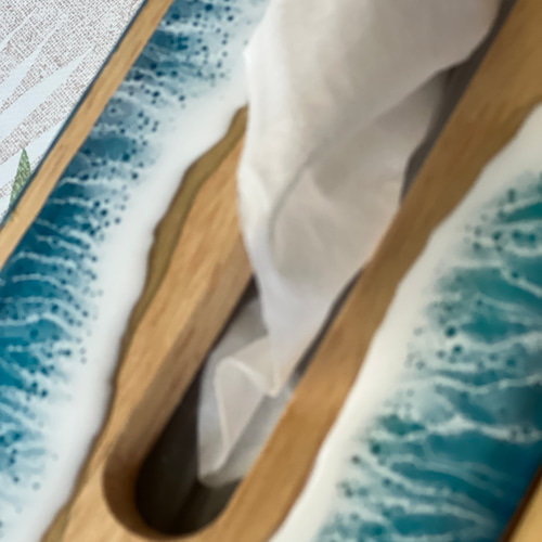 レジンアート ティッシュケースBOX ペーパータオル BOX 海アート