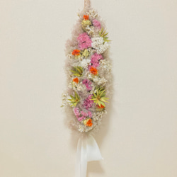 幸せを運ぶアナベル馬蹄リース パームフラワー リース