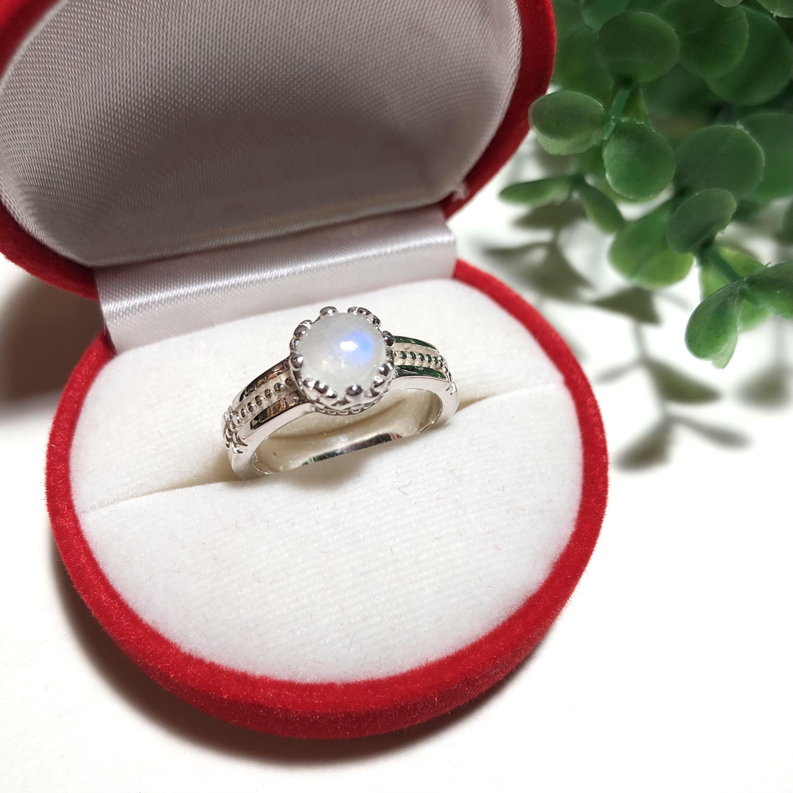 純銀製＊ブルームーンストーンクラウンリング