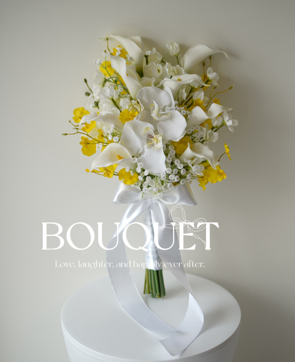 多幸感♡ イエロー ホワイト ┊︎ アーティフィシャルフラワーブーケ
