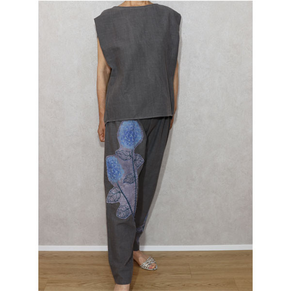 受注制作商品/備後節織墨染/肩タックブラウス/5号～9号サイズ展開/（BL-0731))