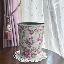 ダストボックス　ゴミ箱　華やか　ラベルピエス　チェリー柄　イギリス　大人可愛い 1枚目の画像
