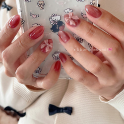 ネイルチップ＊enoi ピンク系マグネット ワンカラー ぷるぷる