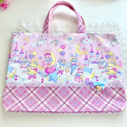 あーちゃんママ　ミルキーラビット✕くすみピンクのレッスンバッグ他 あーちゃんママ様専用 ミルキーラビット✕くすみピンクのレッ
