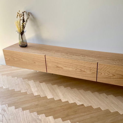 無垢材フローティングテレビボード 新作 テレビボード 180cm フロート 北欧 オーク テレビ台 壁掛け 無垢
