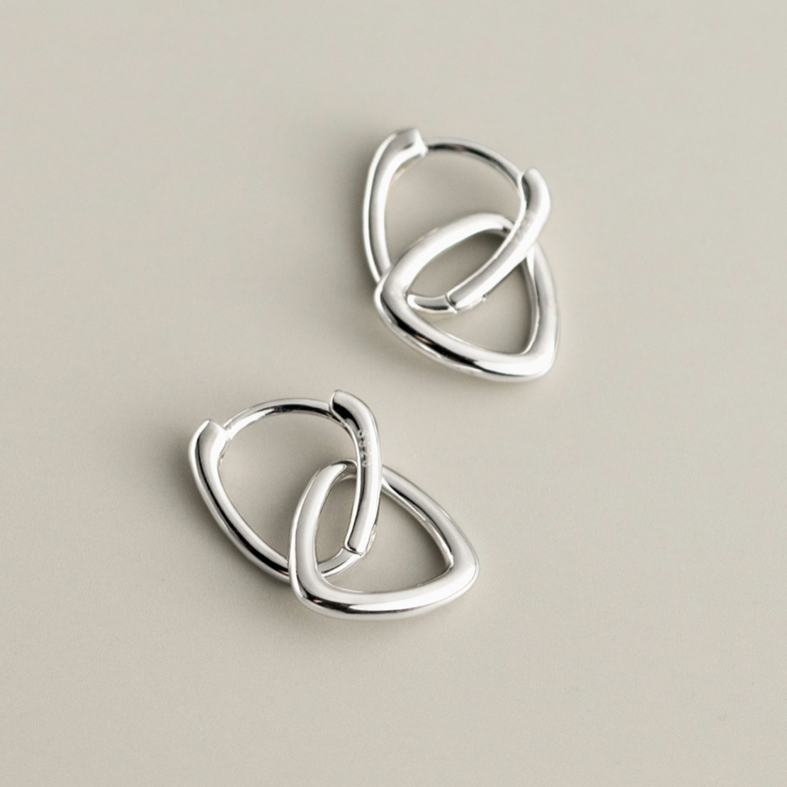 シルバー925  小ぶり　2way 2連　フープピアス　つけっぱなし　小さめ　金属アレルギー対応  セカンドピアス
