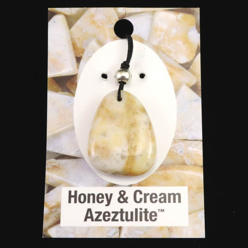 ハニー＆クリーム アゼツライト ペンダント H&E社 ハニー＆クリームアゼツライト タンブル コードペンダント 9.2g