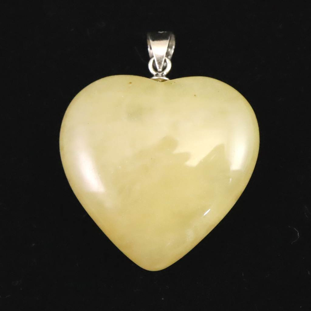 H&E社 サチャロカイエローアゼツライト 25mmハート ペンダント  7.5g #34508