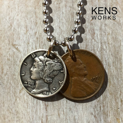 USAビンテージ銀貨 ドッグタグネックレス ネックレス・ペンダント KENS
