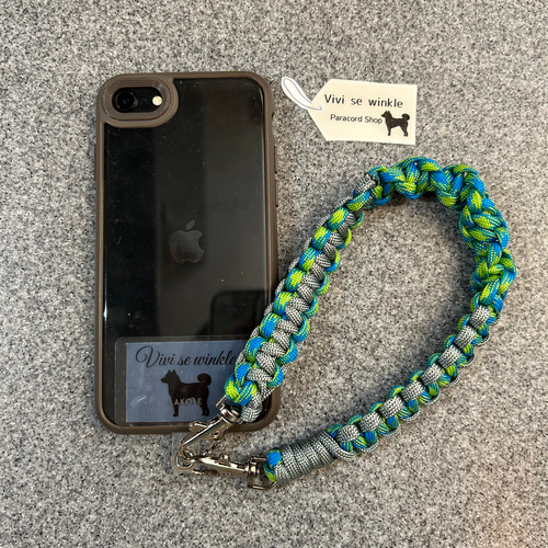 バイカラー スマホハンドストラップ パラコード おしゃれスマホ