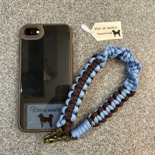 バイカラー スマホハンドストラップ パラコード おしゃれスマホ