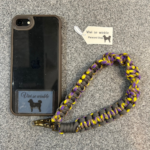 バイカラー スマホハンドストラップ パラコード おしゃれスマホ