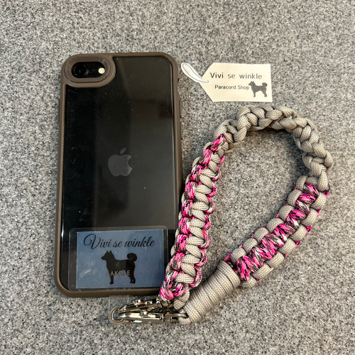 バイカラー スマホハンドストラップ パラコード おしゃれスマホ