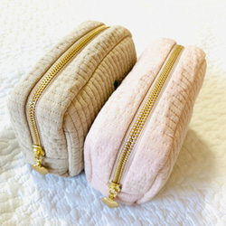 mini heart 選べる　minipouch SとMの間のサイズ　刺繍　ミニポーチ　ヌビ　サニタリーポーチ　ハート 4枚目の画像