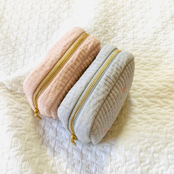 mini heart 選べる　minipouch SとMの間のサイズ　刺繍　ミニポーチ　ヌビ　サニタリーポーチ　ハート 5枚目の画像