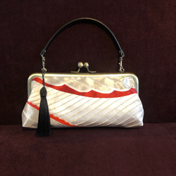 帯リメイク がま口バッグ 山葡萄 ハンドバッグ いち花 通販 18459344