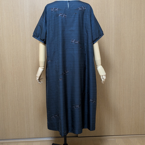 SOLD 着物リメイク ワンピース 大島紬 フリーサイズ ワンピース