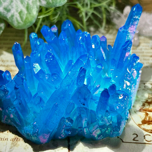 チャネリング✨　パープル　オーラ水晶　クリスタル　クラスター　原石 チャネリング✨ パープル オーラ水晶 クリスタル クラスター 原石