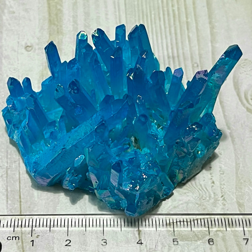 七色の夢✨ オーラ水晶 クリスタル クラスター 原石 アクア 天然石