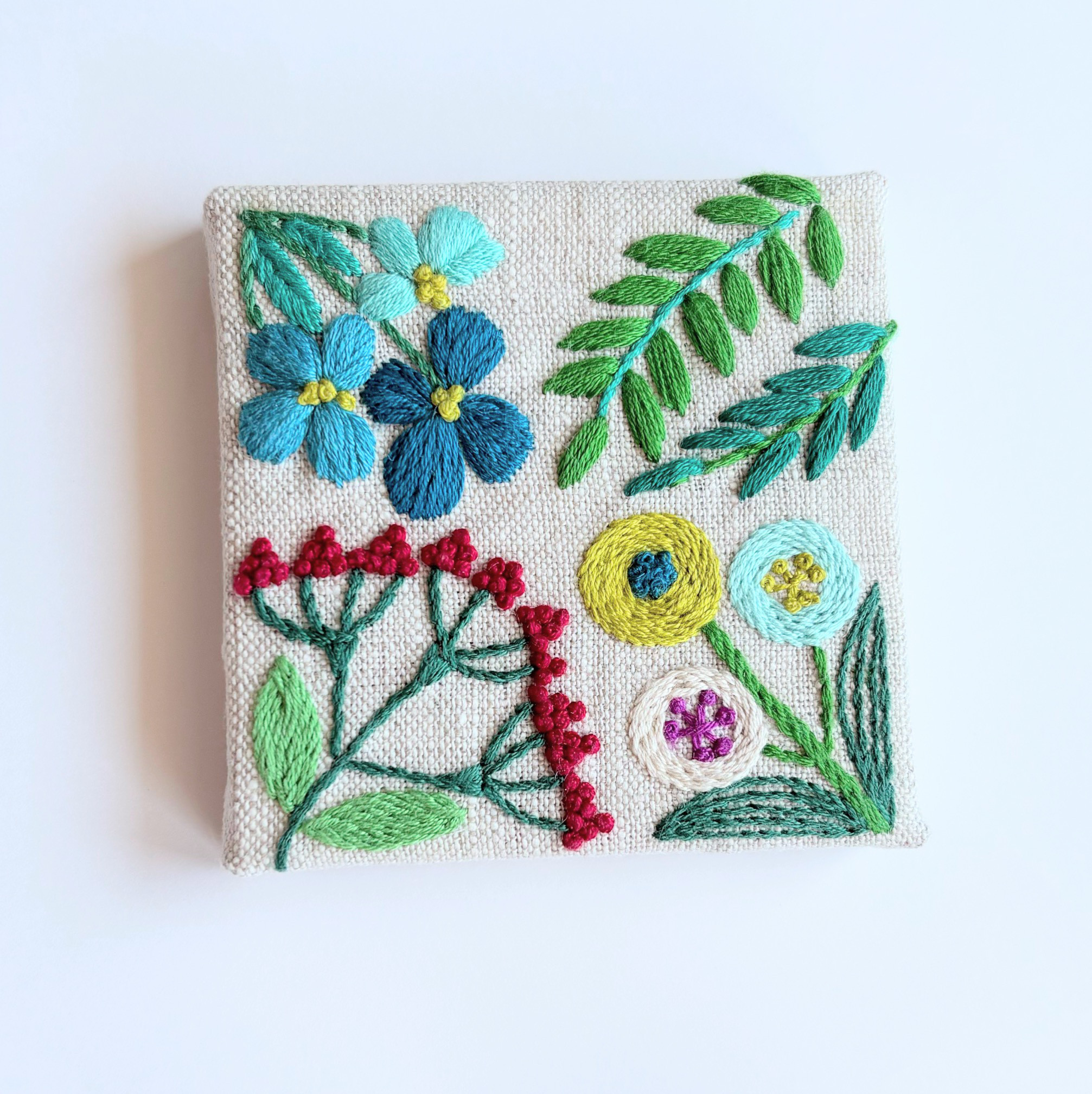 草花の刺繍パネル【botanical】#383