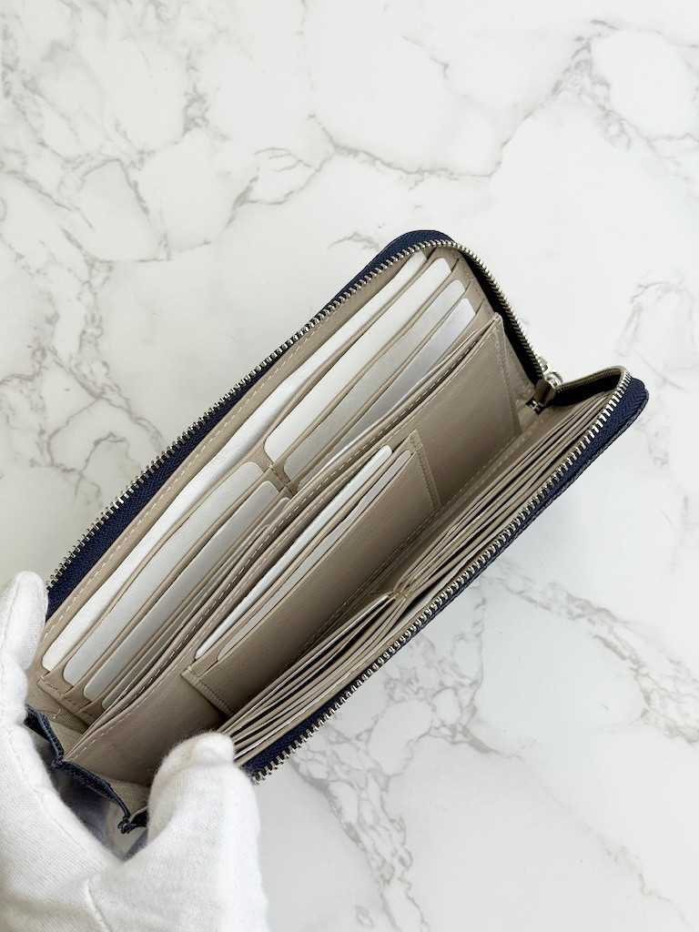 日本製　上質リザード　薄型　長財布　ロングウォレット　財布　トカゲ革　L型ファスナー　エキゾチックレザー