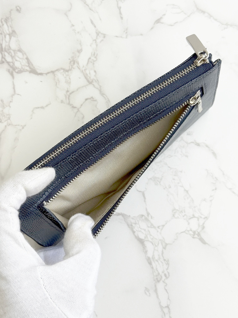 日本製　上質リザード　薄型　長財布　ロングウォレット　財布　トカゲ革　L型ファスナー　エキゾチックレザー