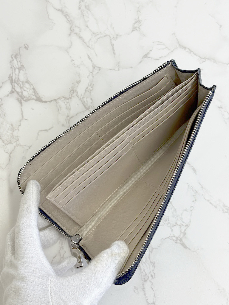 日本製　上質リザード　薄型　長財布　ロングウォレット　財布　トカゲ革　L型ファスナー　エキゾチックレザー