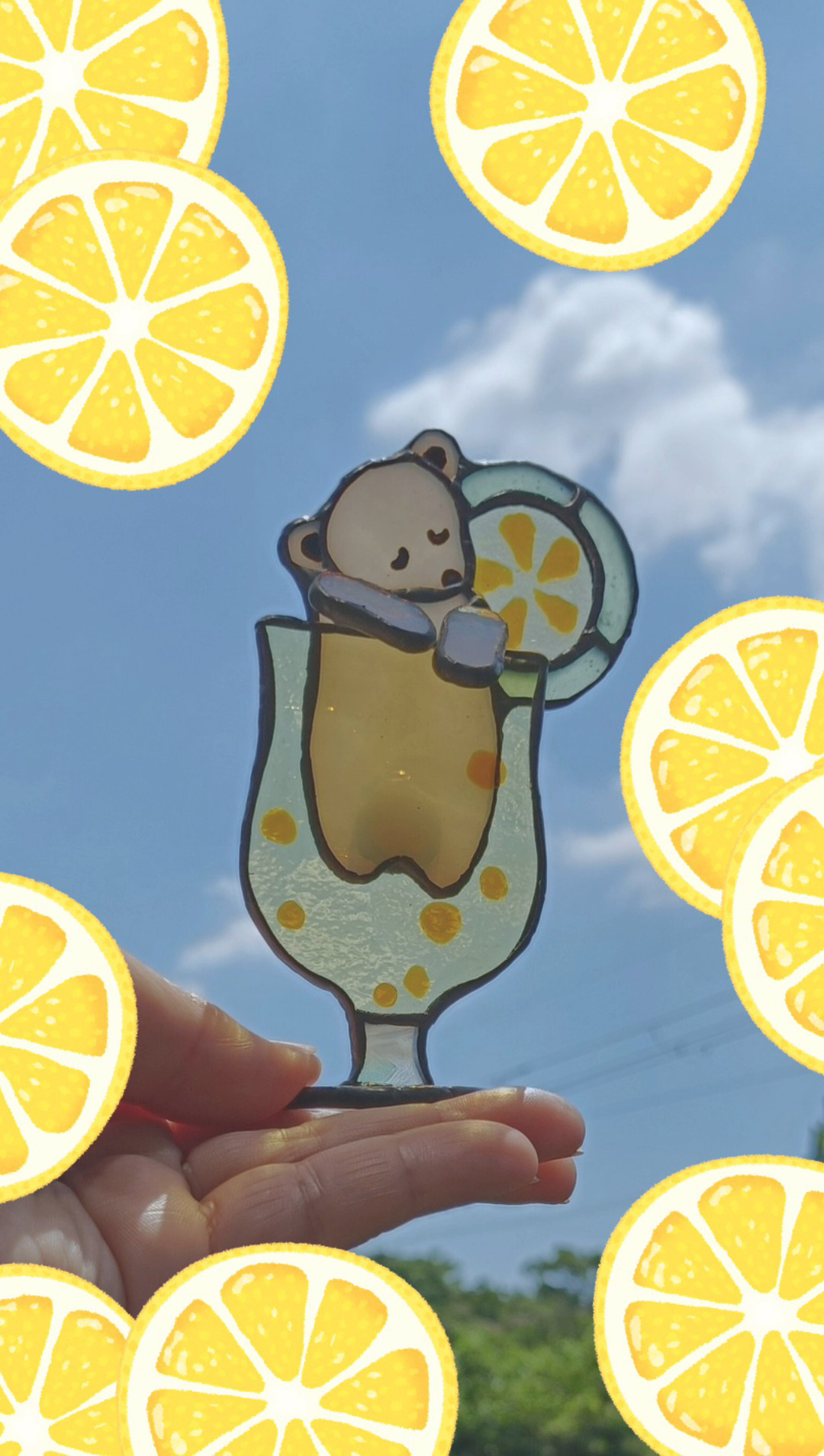 しろくまさんのレモンスカッシュ(ステンドグラス)送料込