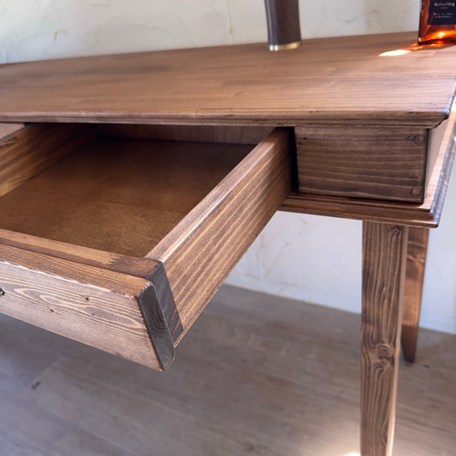 160cm 引き出し付き 美しい飾り彫のワークテーブルA/作業テーブル